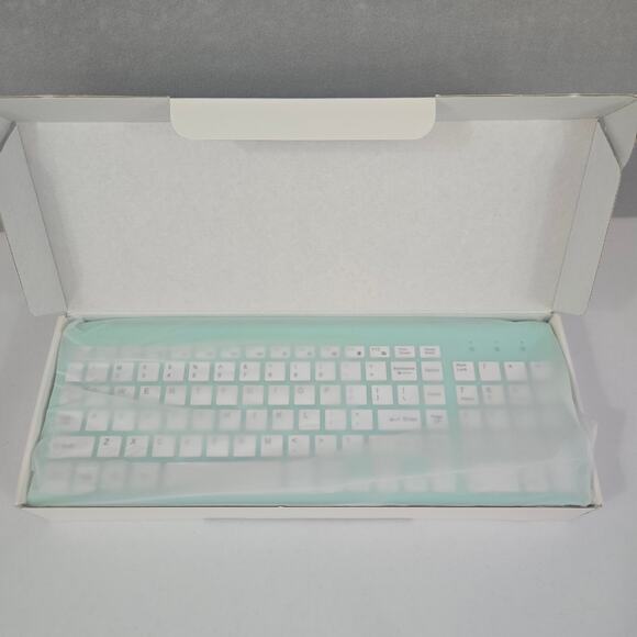 JoyAccess Slim Wireless JKB2B Keyboard & Mouse Combo - Aqua w/White Keys - Picture 2 of 16